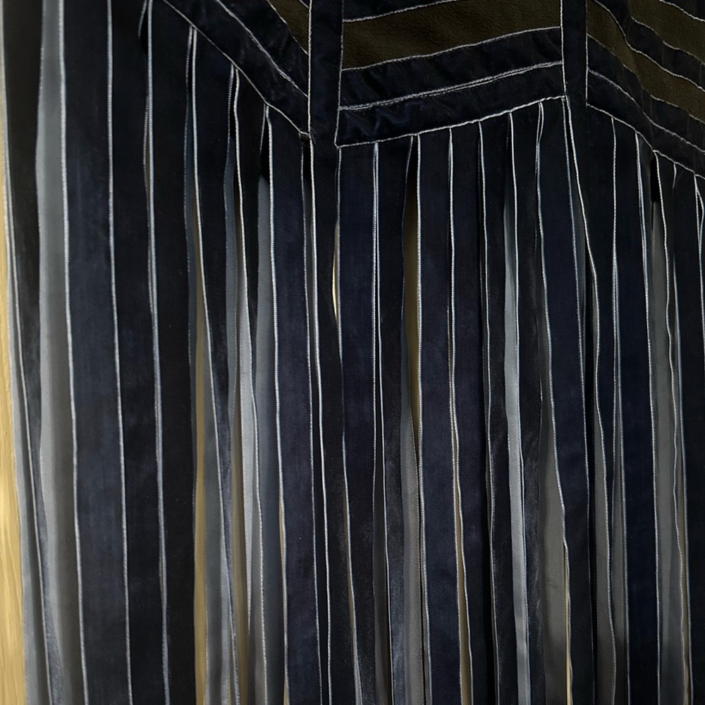 Free People Navy and Black Fringe Maxi Skirt - Picture 3 of 12